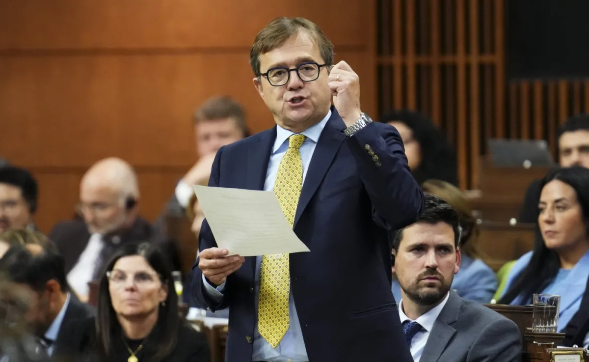 Energy and Natural Resources Minister Jonathan Wilkinson rises during question period in the House of Commons on Parliament Hill in Ottawa on Sept. 19, 2023. (The Canadian Press/Sean Kilpatrick)