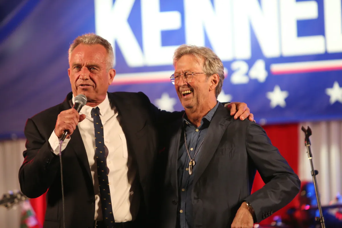 Eric Clapton and his band perform at a private fundraiser in support of presidential candidate Robert F. Kennedy Jr. in Los Angeles, Calif., on Sept. 18, 2023. (Courtesy of Team Kennedy, Kennedy24.com)