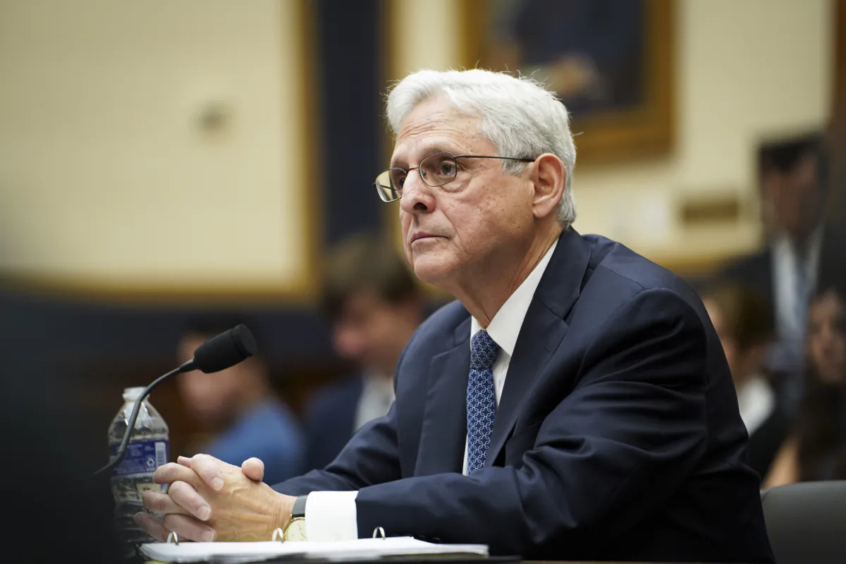 Attorney General Merrick Garland testifies before the House Judiciary Committee in Congress in Washington on Sept. 20, 2023. (Madalina Vasiliu/The Epoch Times)