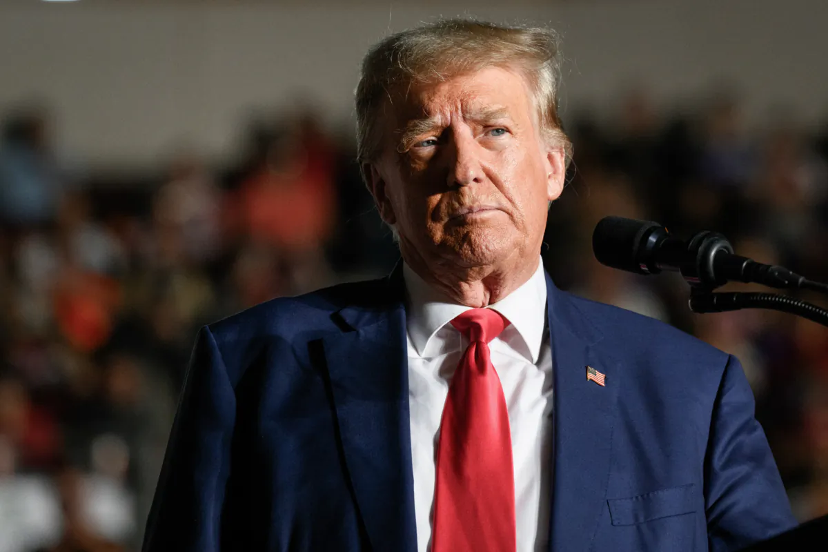 Former President Donald Trump during a political rally in Erie, Pa., on July 29, 2023. (Jeff Swensen/Getty Images)