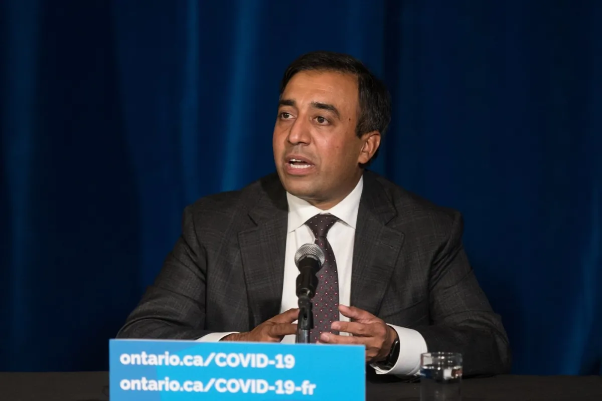Kaleed Rasheed responds to a question at Queen's Park in Toronto on Sept. 1, 2021. (The Canadian Press/Tijana Martin)