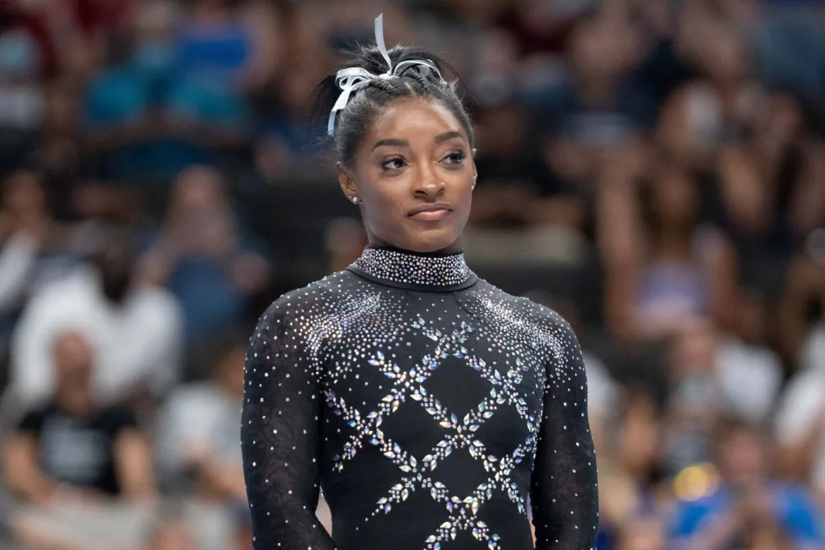 All Around first place medalist Simone Biles during the 2023 U.S. Gymnastics Championships at SAP Center, in San Jose, Calif., on Aug. 27, 2023. (Kyle Terada-USA TODAY)