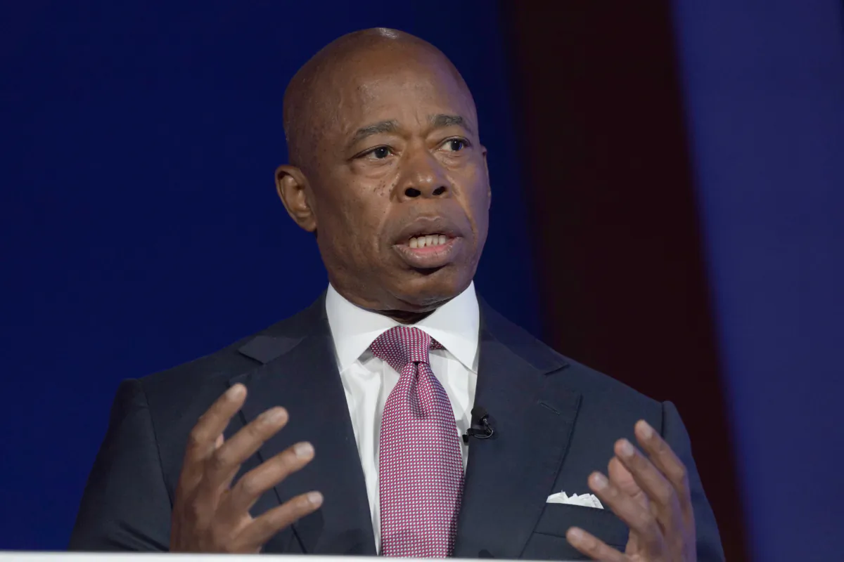New York City Mayor Eric Adams speaks during the 2023 Concordia Annual Summit at Sheraton New York in New York City on Sept. 18, 2023. (Riccardo Savi/Getty Images for Concordia Summit)