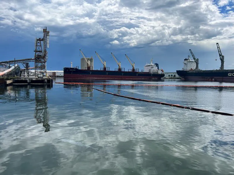 SeaPort Manatee, seen here after its extensive cleanup of its mysterious oil spill that concluded on Sept. 11, 2023, would have been affected by the proposed rule changes. (Courtesy of United States Coast Guard)