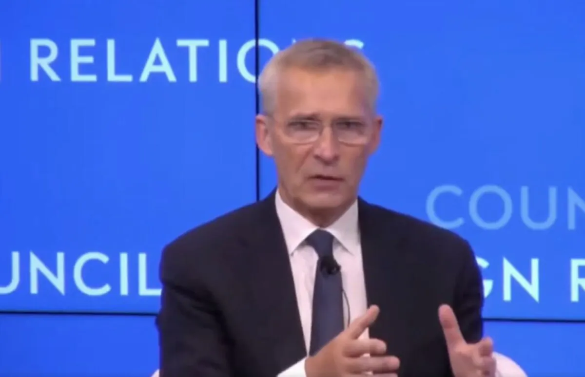 NATO chief Jens Stoltenberg at an event on Sept. 21, 2023. (NTD)