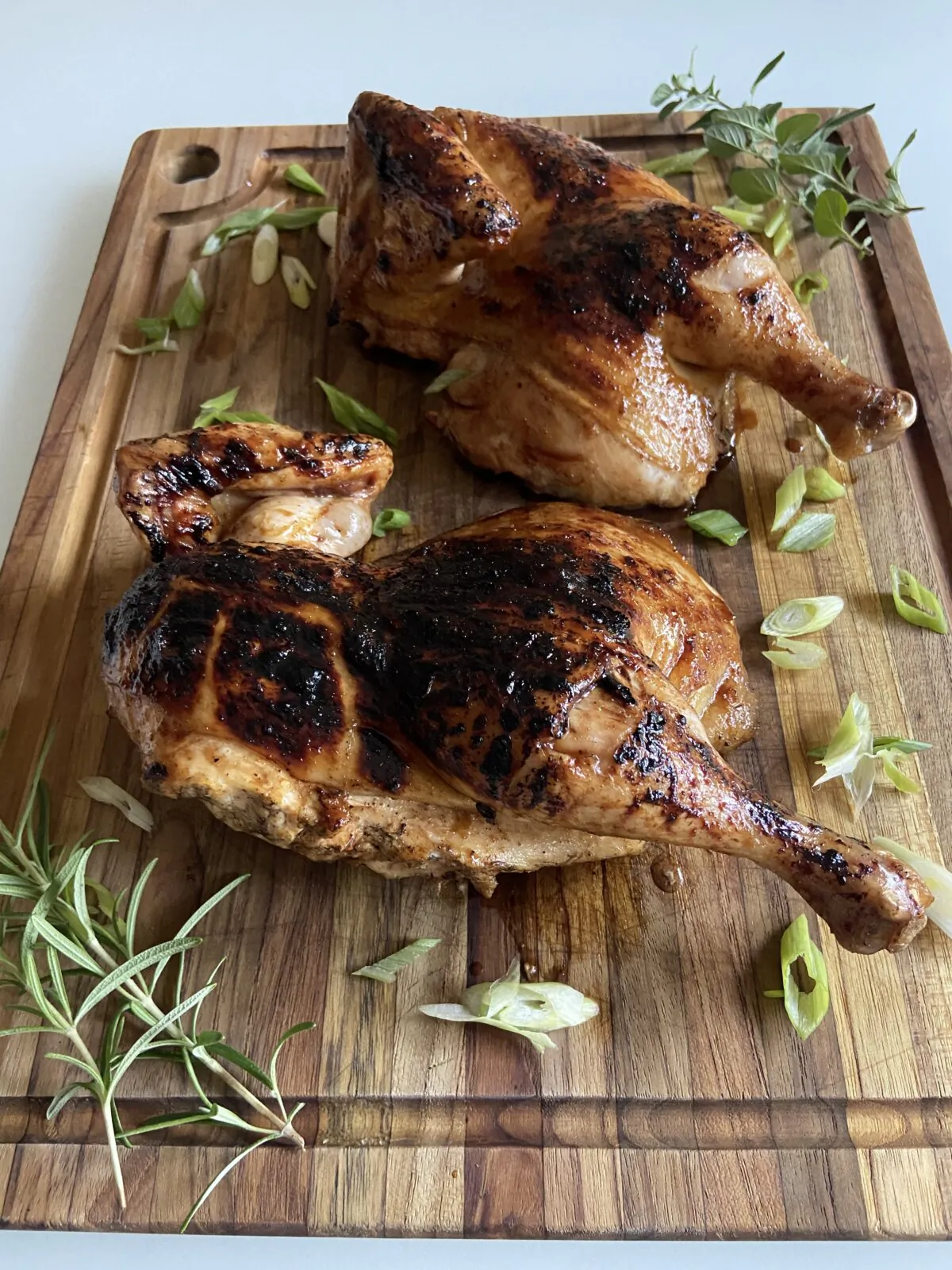 Make a double batch of the delicious glaze and use it to glaze grilled eggplant slices to serve alongside the chicken. (JeanMarie Brownson/TNS)
