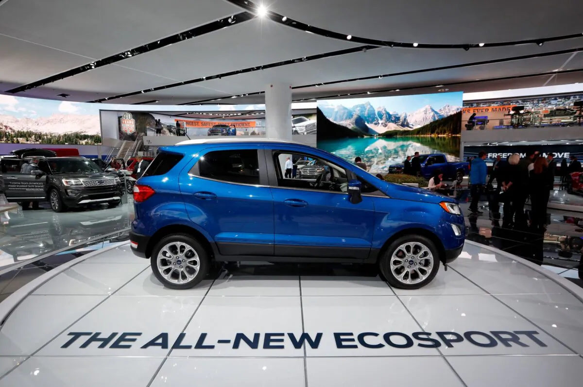 The 2018 Ford Ecosport is displayed during the North American International Auto Show in Detroit, Mich., on Jan. 10, 2017. (Mark Blinch/Reuters)