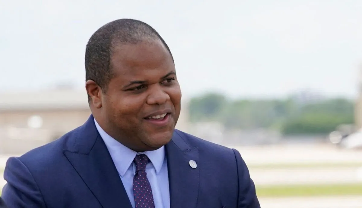 Dallas Mayor Eric Johnson in a file photo. (Carolyn Caster/Pool/AFP via Getty Images)
