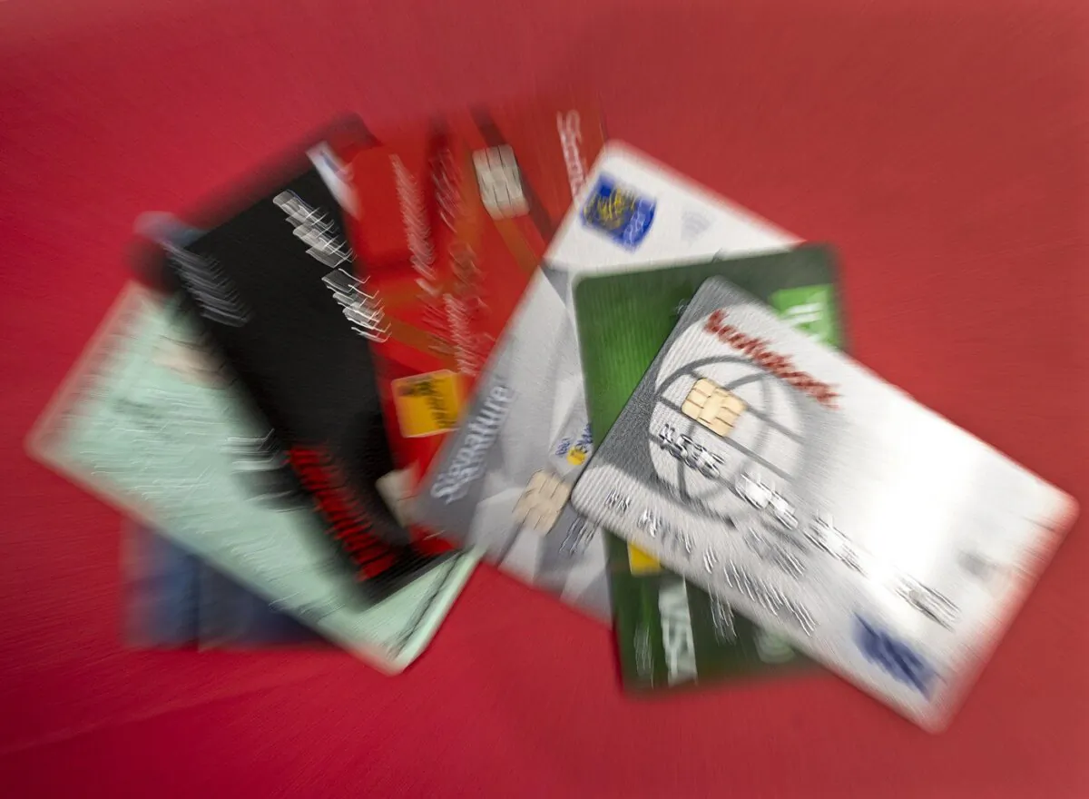 Credit cards shown on Oct. 6, 2022. (The Canadian Press/Andrew Vaughan)