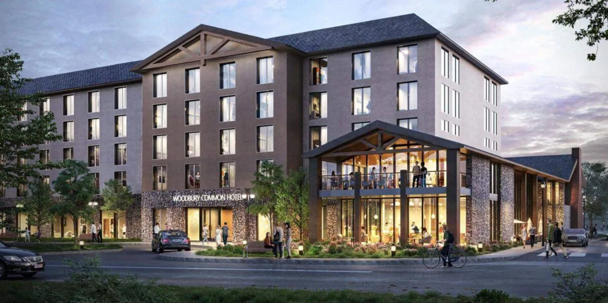 A rendering of a new hotel at Woodbury Common Premium Outlets in Central Valley, N.Y. (Courtesy of Woodbury Common)