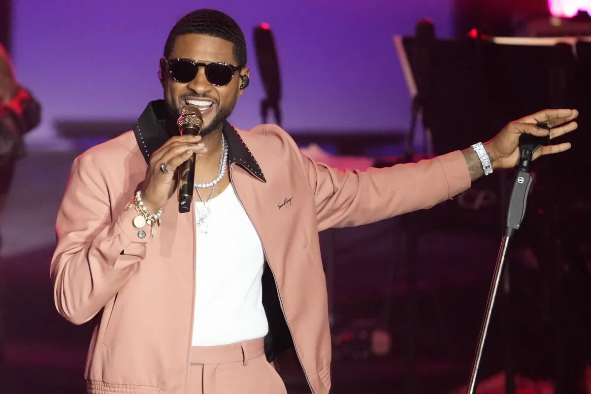 Usher performs at the 51st annual Songwriters Hall of Fame induction and awards gala at the New York Marriott Marquis Hotel in New York on June 16, 2022. (Charles Sykes/Invision/AP)