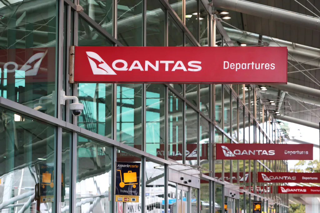 The Qantas domestic terminal at Sydney Airport in Australia on Aug. 25, 2022. (Lisa Maree Williams/Getty Images)