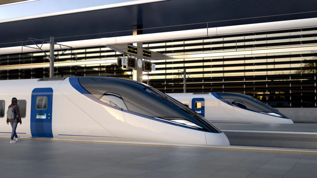 Undated artist impression handout issued by HS2 of a early visualisation of HS2 trains. (HS2/PA Wire)
