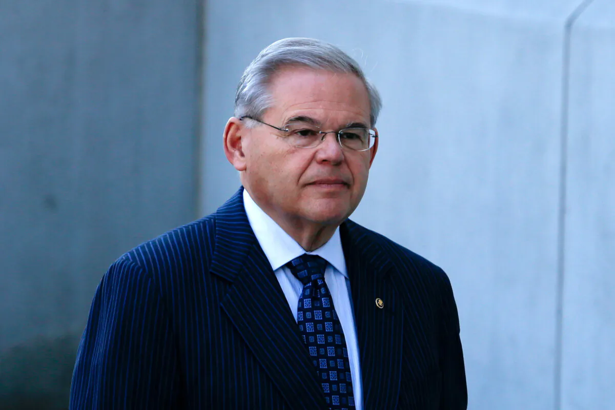 Sen. Robert Menendez arrives at a federal court to be indicted on corruption charges in Newark, N.J., on April 2, 2015. (Kena Betancur/Getty Images)
