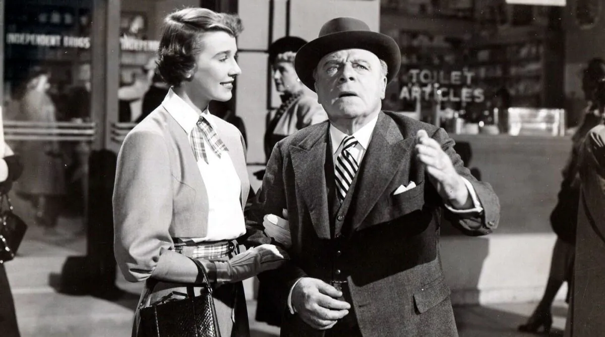 Patsy Douglas (Betsy Drake) and Cyrus Baxter (Edmund Gwenn), in "Pretty Baby" from 1950. (Warner Bros.)