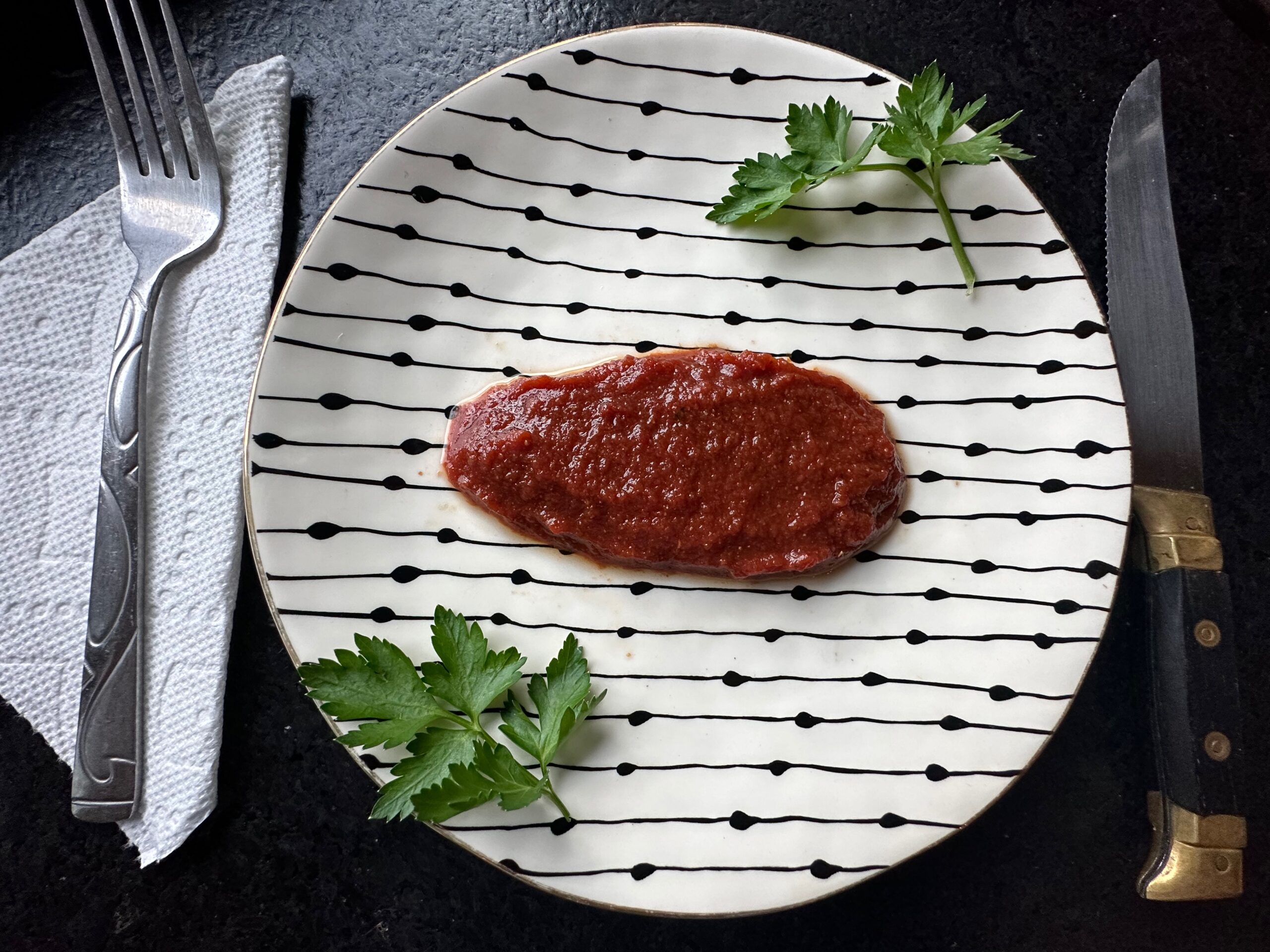 homemade ketchup on plate
