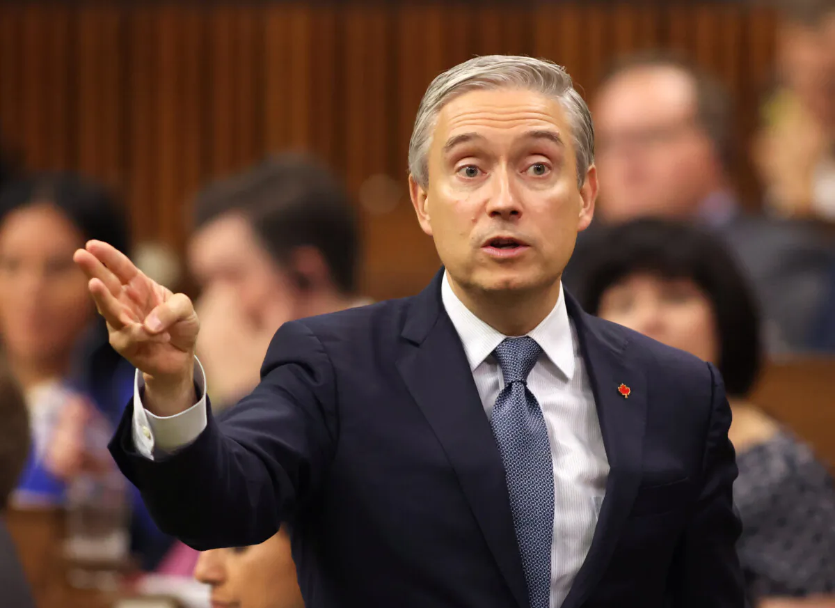 Minister of Innovation, Science and Industry Francois-Philippe Champagne rises during question period in the House of Commons on Parliament Hill in Ottawa on Sept. 21, 2023. (The Canadian Press/Patrick Doyle)