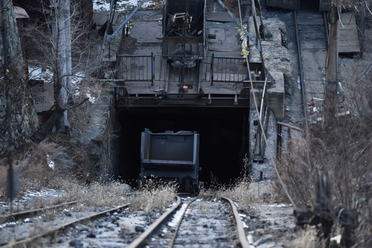 An entrance to the Datai coal mine in Mentougou, China, on Dec. 11, 2019. (Greg Baker/AFP via Getty Images)