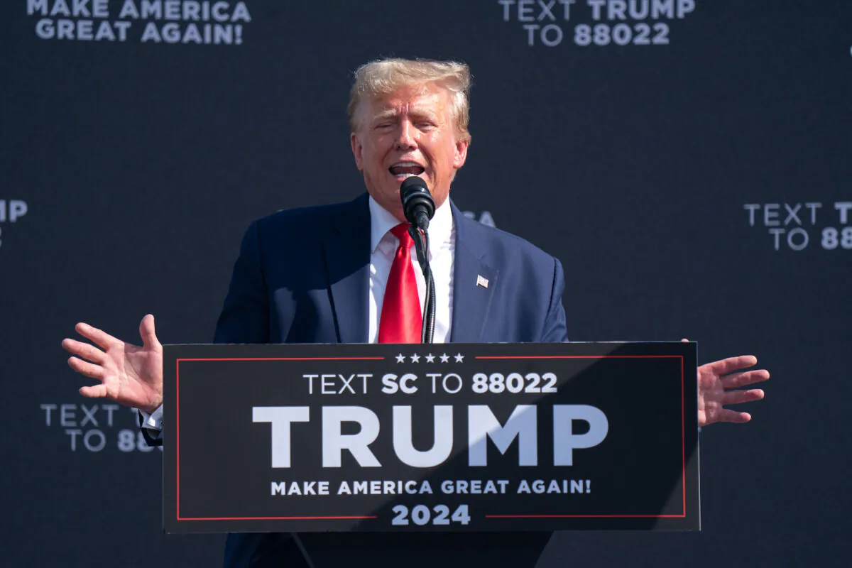 Former President Donald Trump speaks to a crowd during a campaign rally in Summerville, South Carolina on Sept. 25, 2023. (Sean Rayford/Getty Images)