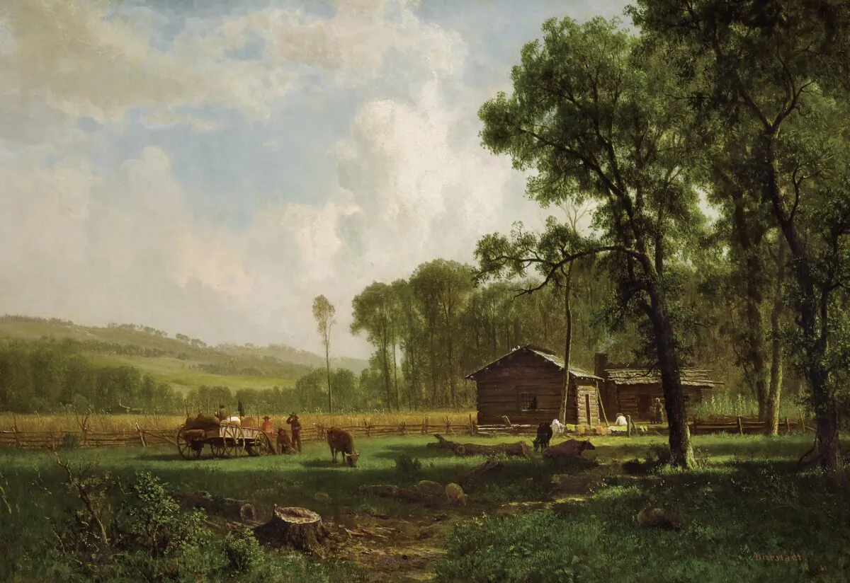 “Early Settlers” by
Albert Bierstadt,
1861. Oil on canvas. (Public Domain)