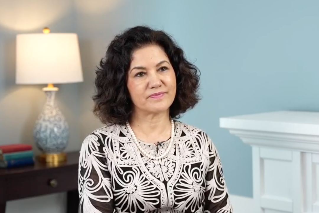 Rushan Abbas in an interview for EpochTV's "American Thought Leaders" on Sept. 12, 2023. (The Epoch Times)