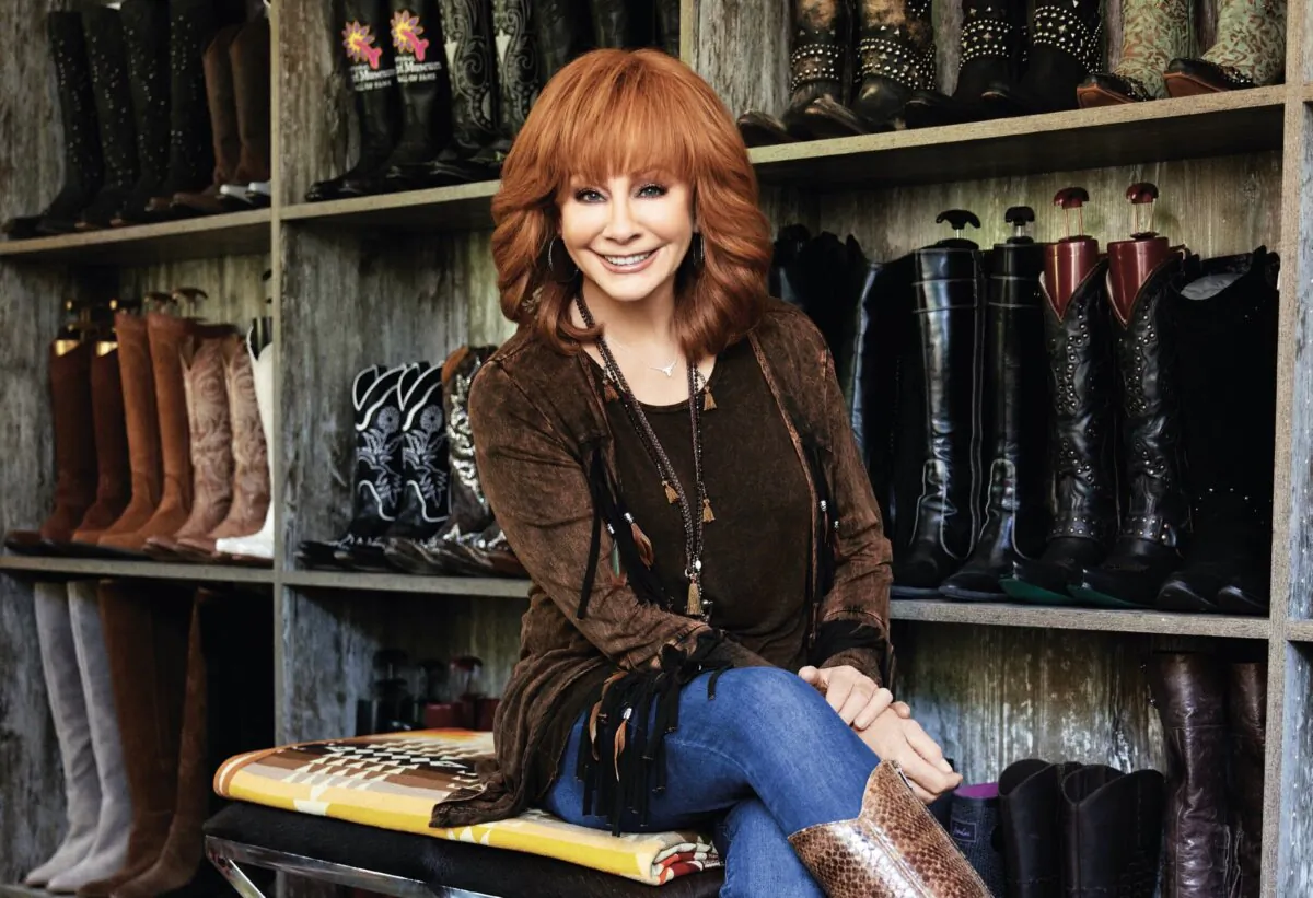 A cowgirl at heart,
singer and actress
Reba McEntire
shows off her
custom boot closet. (Courtesy of Reba McEntire)