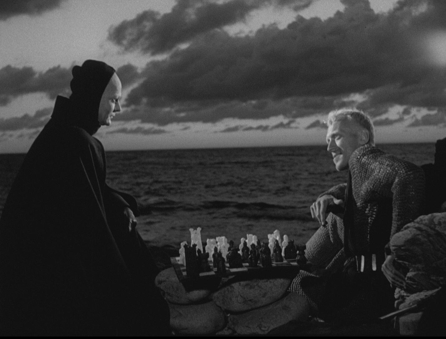 Antonius Block vs. Death in a game of chess from the movie Seventh Seal  by Ingmar Bergman (1957) : r/OldSchoolCool