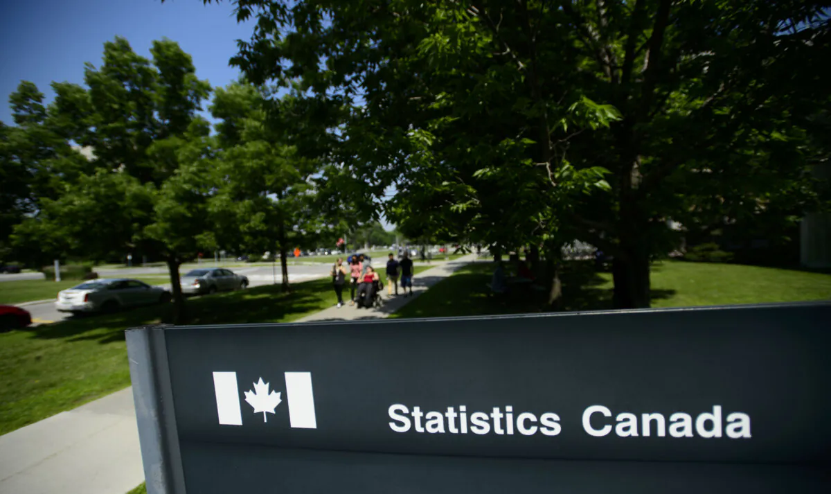 Statistics Canada sign outside the agency's building in Ottawa on July 3, 2019. (The Canadian Press/Sean Kilpatrick)