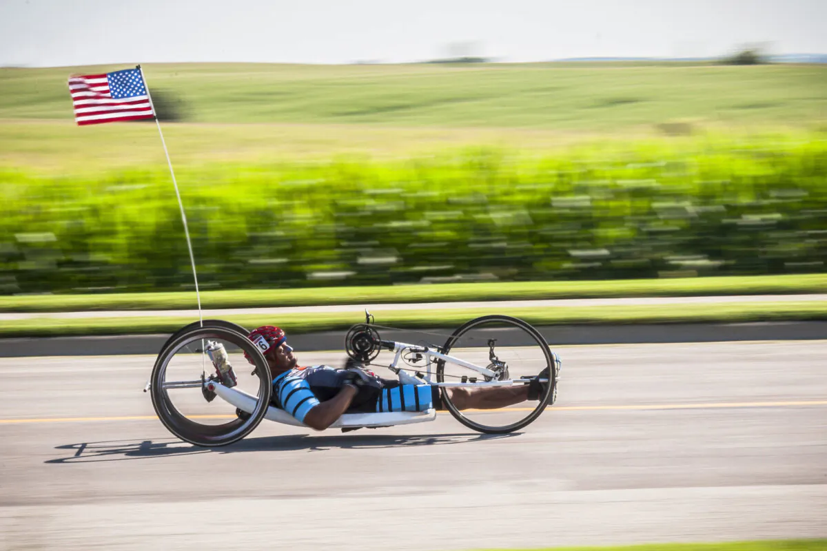 A RAGBRAI cyclist crossing Iowa. (Judy Schnuelle/Dreamstime/TNS)