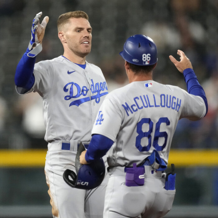 Freeman reaches 100 RBIs and Dodgers beat Rockies 8-2 to near 3rd