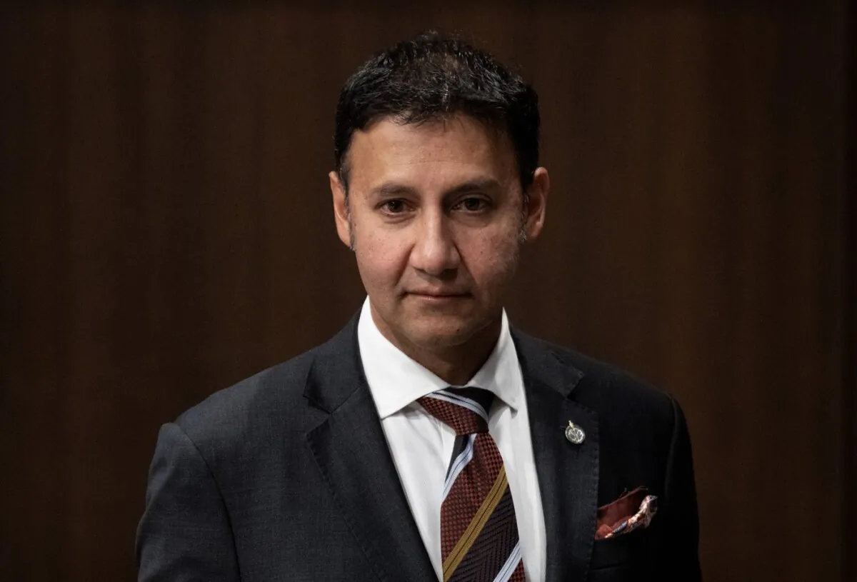 Justice Minister and Attorney General of Canada, Arif Virani waits to appear before the Senate Standing Committee on Legal and Constitutional Affairs, in Ottawa on Sept. 27, 2023. (The Canadian Press/Adrian Wyld)
