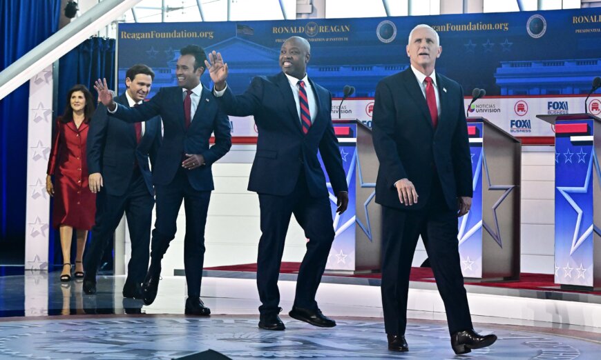 GOP candidates struggle to make an impact in Trump’s absence at debate.