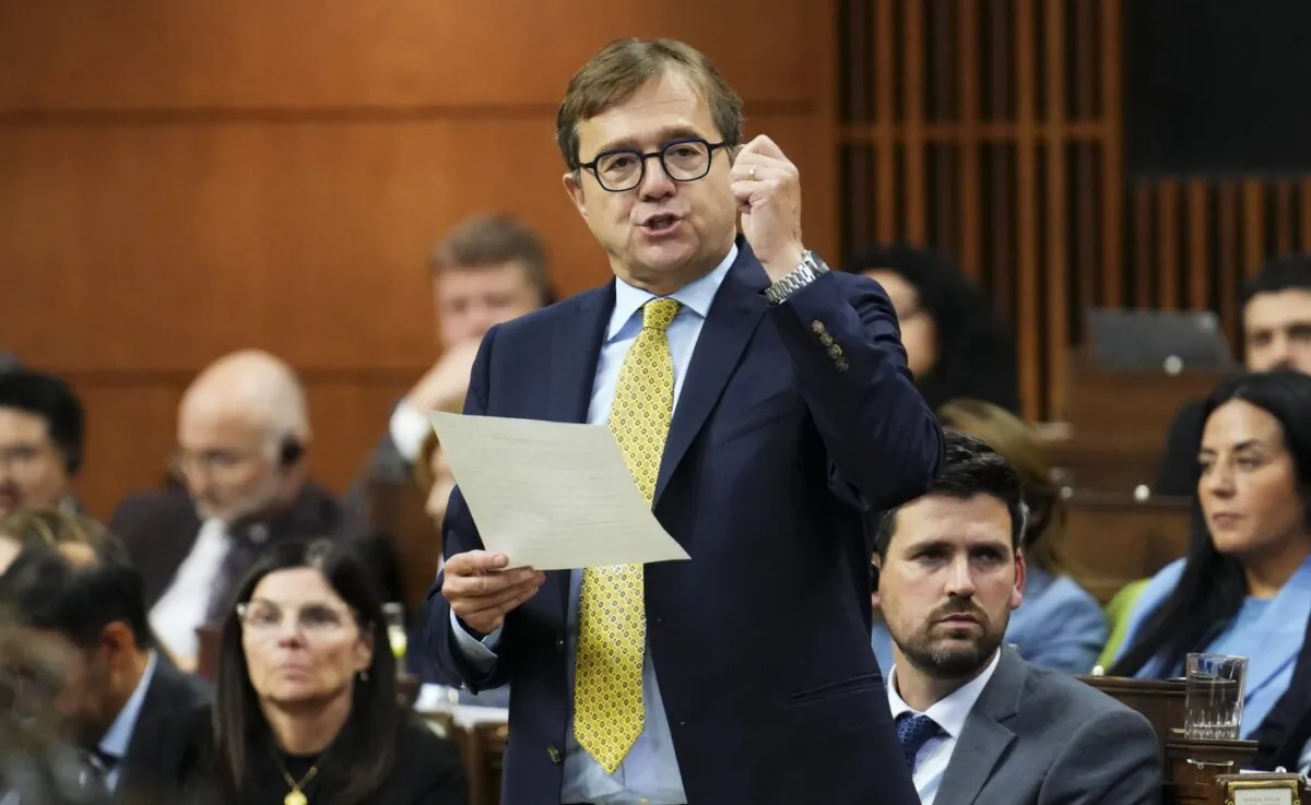 Energy and Natural Resources Minister Jonathan Wilkinson answers a question during question period in the House of Commons on Parliament Hill in Ottawa on Sept. 19, 2023. (The Canadian Press/Sean Kilpatrick)