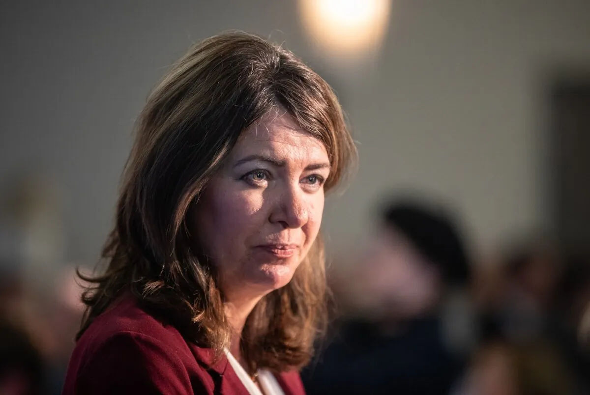 Alberta Premier Danielle Smith at the Edmonton Chamber of Commerce in Edmonton on July 20, 2023. (The Canadian Press/Jason Franson)