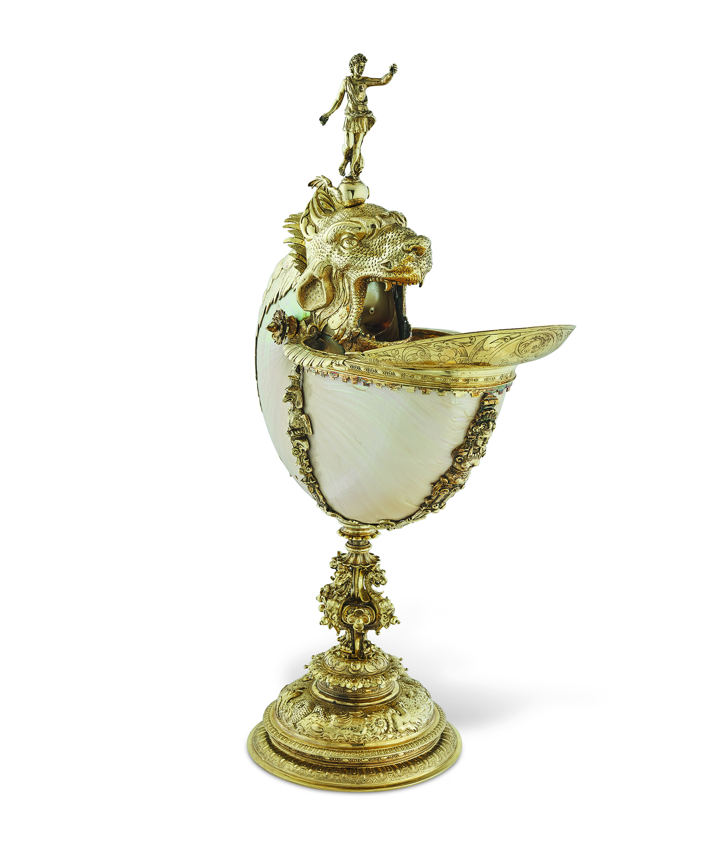 A Dutch Silver-gilt Mounted Nautilus Cup