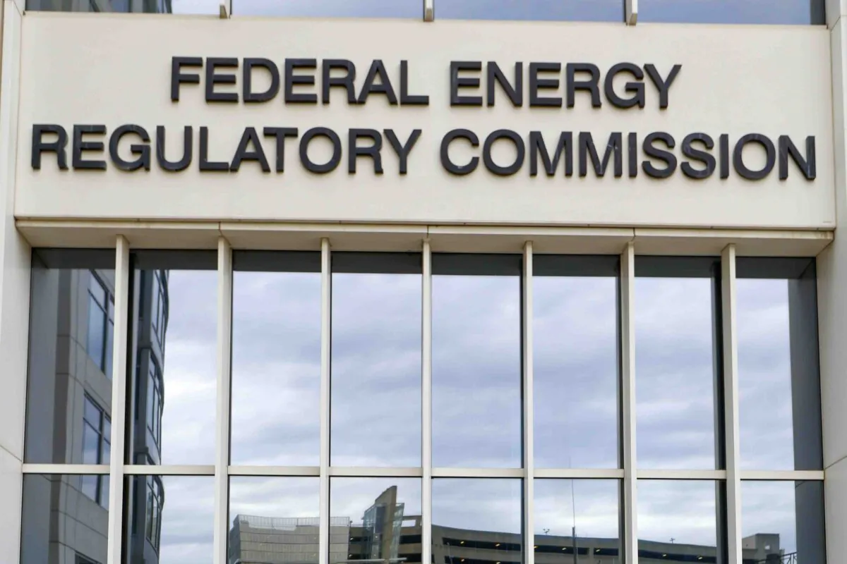 The Federal Energy Regulatory Commission (FERC) building in Washington, D.C., on Feb. 16, 2023. (Eric Kayne/AP Images for Movement Catalyst)