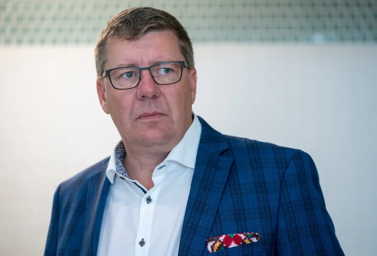 Saskatchewan Premier Scott Moe looks on during a tour at Lakewood Civic Centre in Saskatoon, Sask., on Sept. 29, 2023. (The Canadian Press/Heywood Yu)
