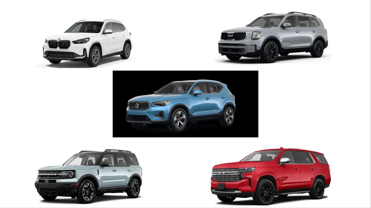 (Courtesy of BMW, Ford, Chevrolet, Volvo, Kia)