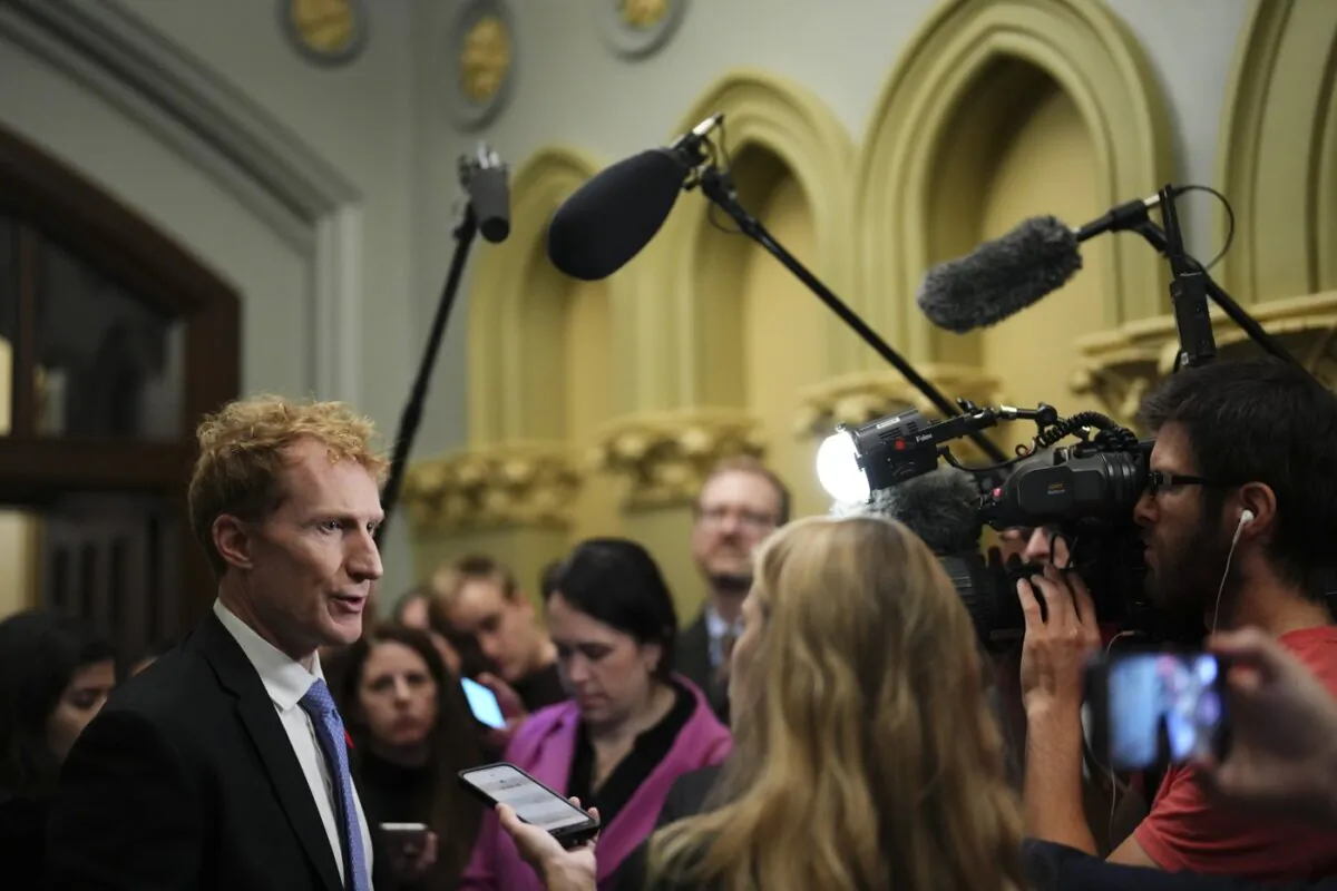 Immigration, Refugees and Citizenship Minister Marc Miller arrives to a cabinet meeting on Parliament Hill in Ottawa on Oct. 31, 2023. (The Canadian Press/Sean Kilpatrick)