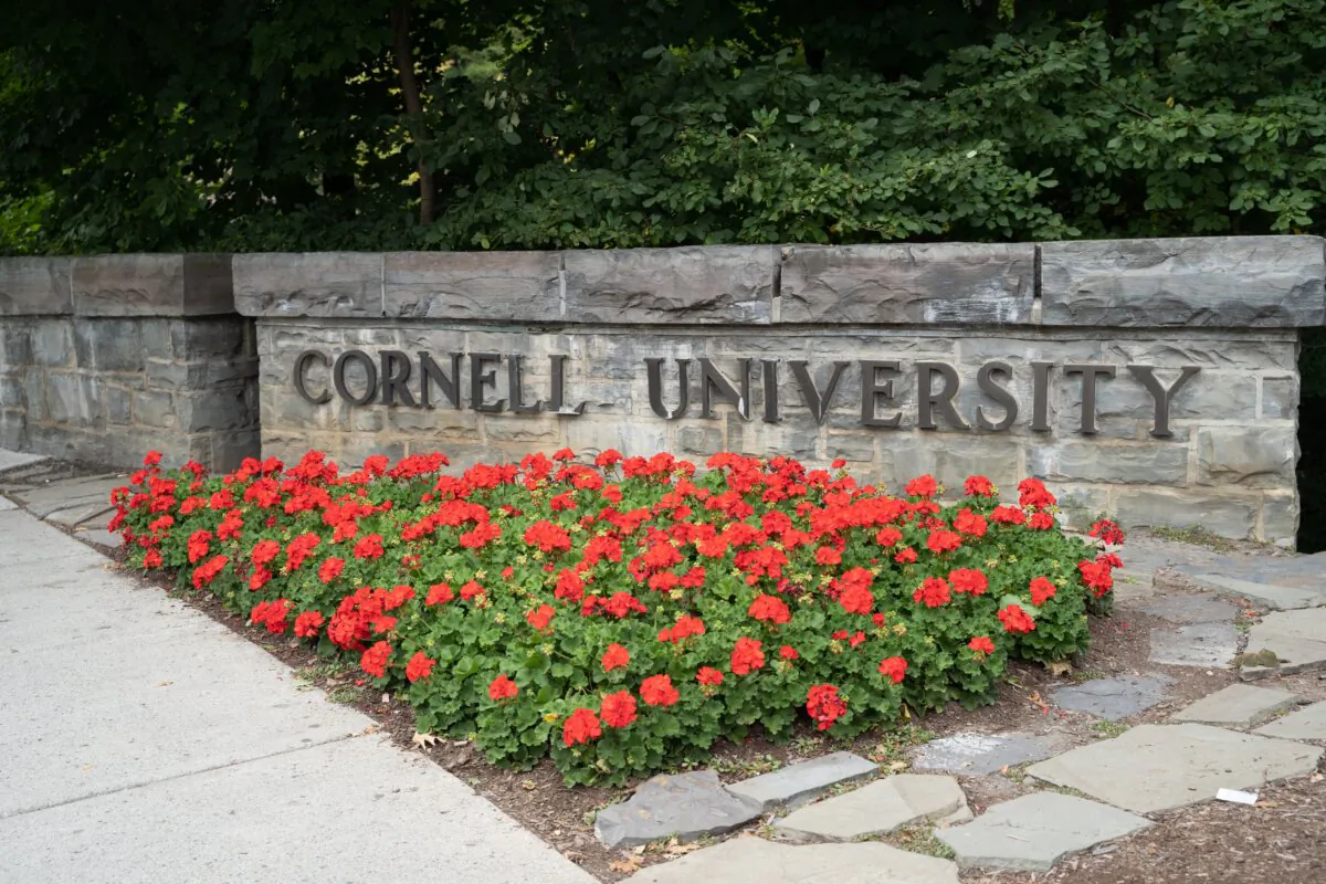 An entrance sign to Cornell University in Ithaca, N.Y., on Sept. 1, 2019. (Amy Lutz/Shutterstock)