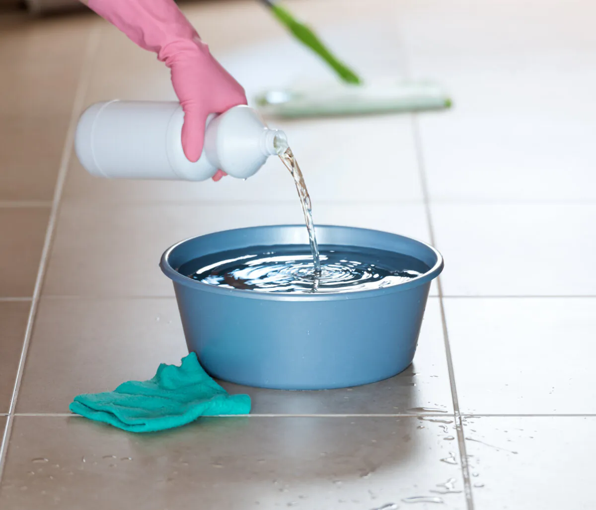 Bleach will let your tile floors shine again. (daphnusia images/Shutterstock)