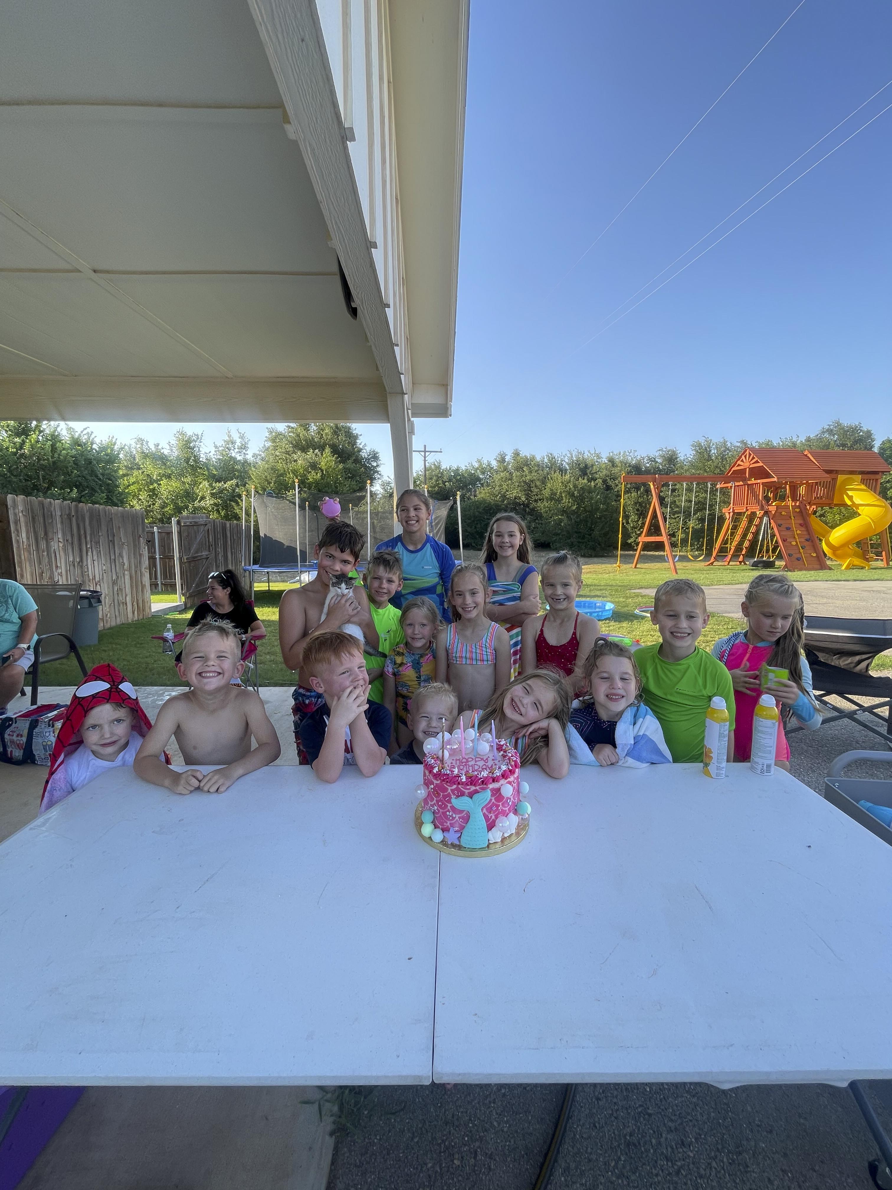The Sands family's kids with their cousins.