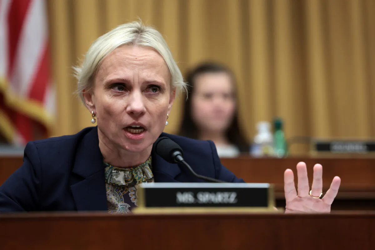 Rep. Victoria Spartz (R-Ind.) questions Attorney General Merrick Garland as he testifies before the House Judiciary Committee in the Rayburn House Office Building in Washington on Sept. 20, 2023. (Win McNamee/Getty Images)