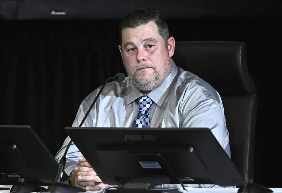 Convoy organizer Pat King appears as a witness at the Public Order Emergency Commission in Ottawa  Nov. 2, 2022. (The Canadian Press/Justin Tang)