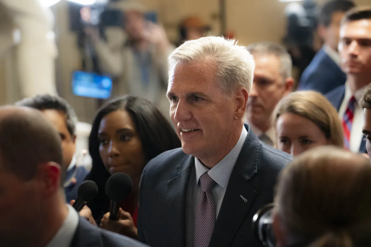 Former Speaker of the House Kevin McCarthy leaves the House Chamber after being ousted as a Speaker in Washington on Oct. 3, 2023. (Madalina Vasiliu/The Epoch Times)