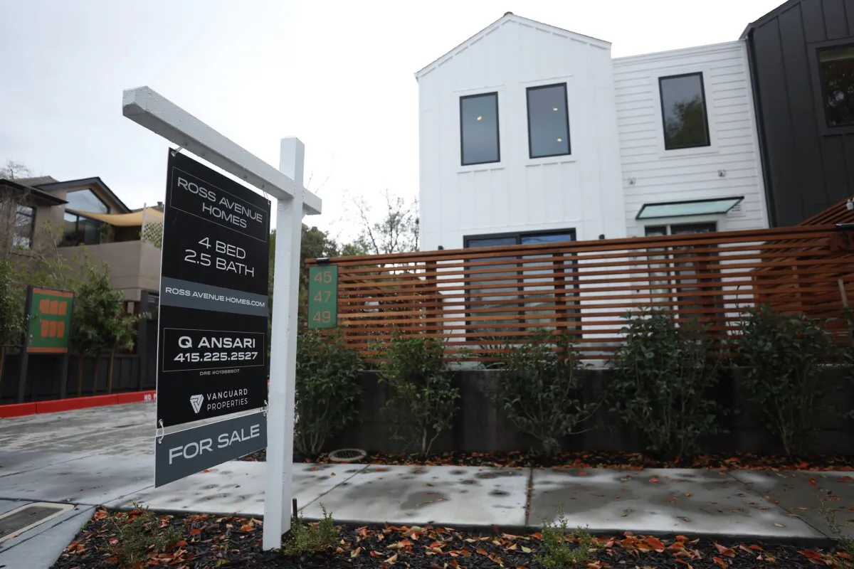 A "For Sale" sign is posted in front of a home in San Anselmo, Calif., on March 22, 2023. (Justin Sullivan/Getty Images)