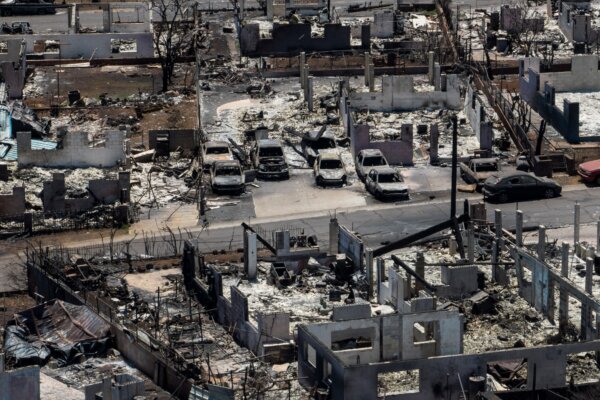 Wildfire Wreckage In Lahaina Hawaii