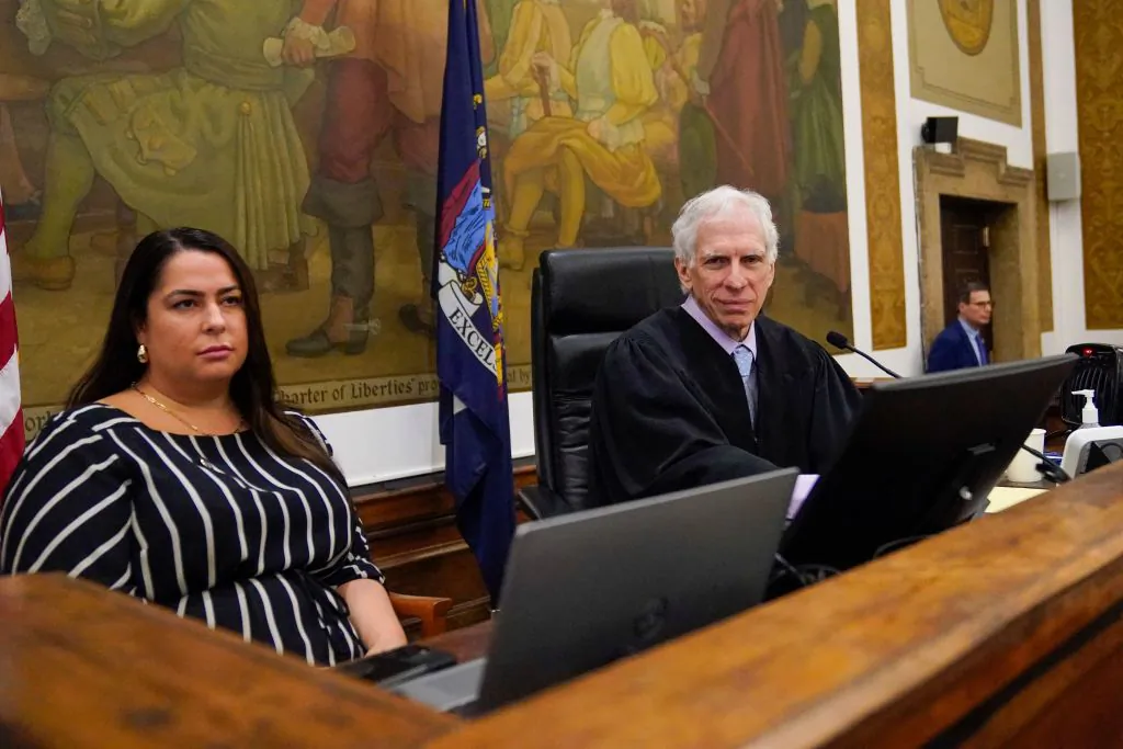 Justice Arthur Engoron in the courtroom before the start of the third day of the civil fraud trial of former President Donald Trump, in New York on Oct. 4, 2023. (Mary Altaffer/Pool/AFP via Getty Images)