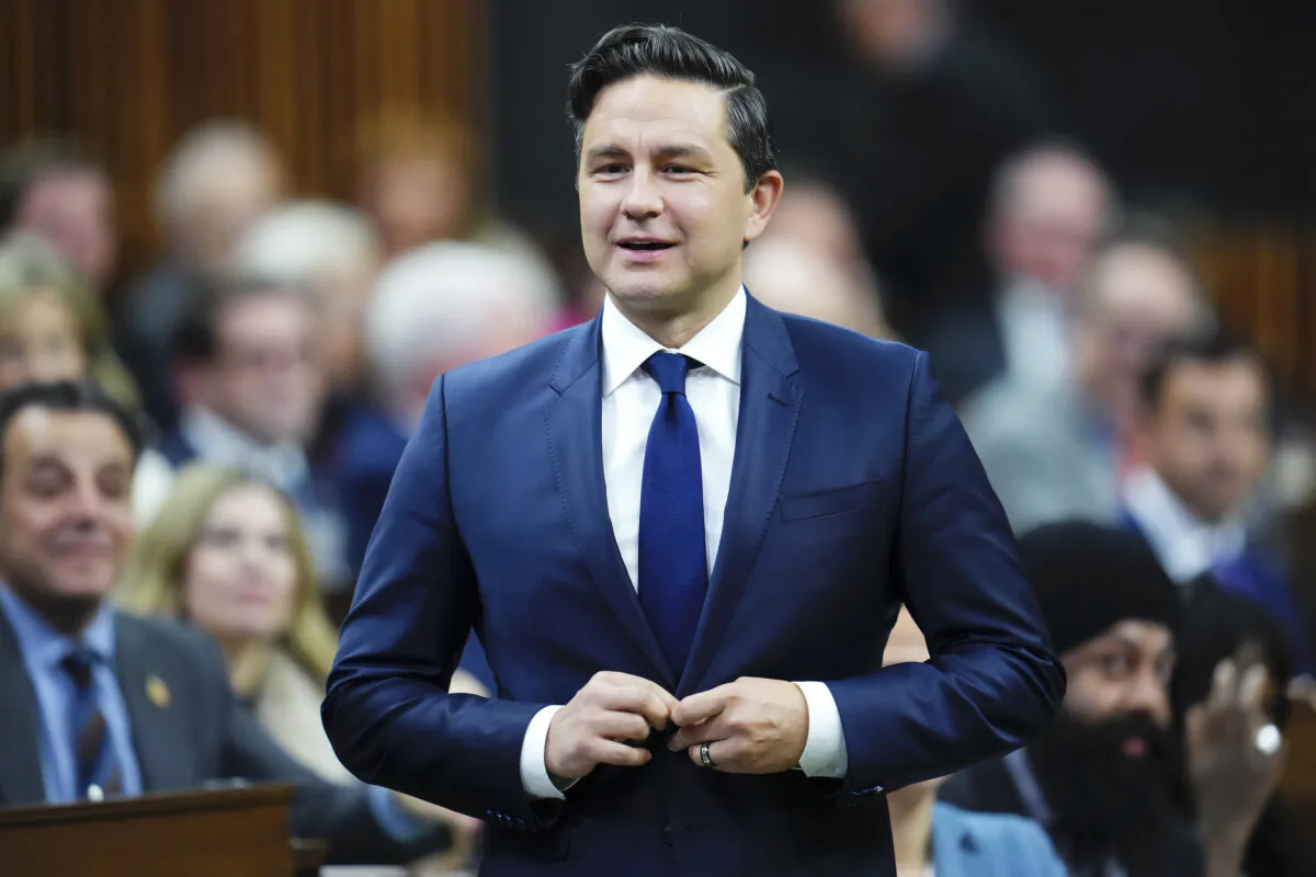 Conservative Leader Pierre Poilievre asks a question during question period in the House of Commons on Parliament Hill in Ottawa on Oct. 3, 2023. (The Canadian Press/Sean Kilpatrick)