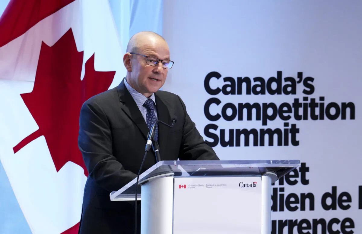 Commissioner of Competition Matthew Boswell speaks at Canada's Competition Summit hosted by the Competition Bureau Canada in Ottawa on Oct. 5, 2023. (The Canadian Press/Sean Kilpatrick)